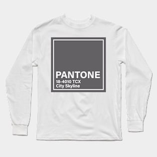 pantone 18-4010 TCX City Skyline Long Sleeve T-Shirt